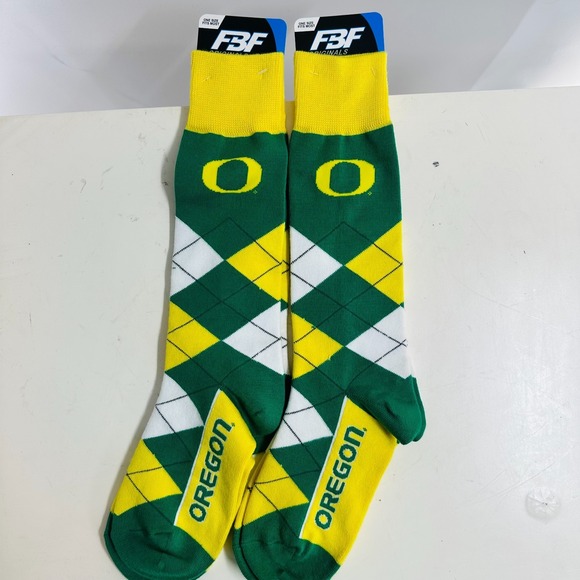 Lot Of 2 FBF Originals NCAA Oregon Ducks Argyle Socks Multicolor One Size NWT - Picture 1 of 7